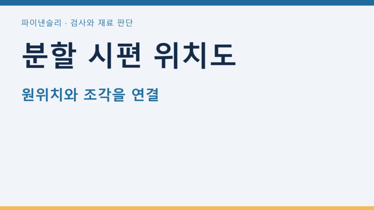 분할 시편 위치도 — 원위치와 조각을 연결