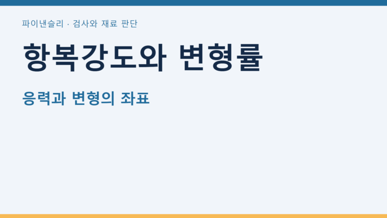 항복강도와 변형률 — 응력과 변형의 좌표