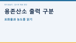 용존산소 출력 구분 — 포화율과 농도를 읽기