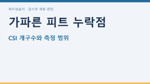 가파른 피트 누락점 — CSI 개구수와 측정 범위