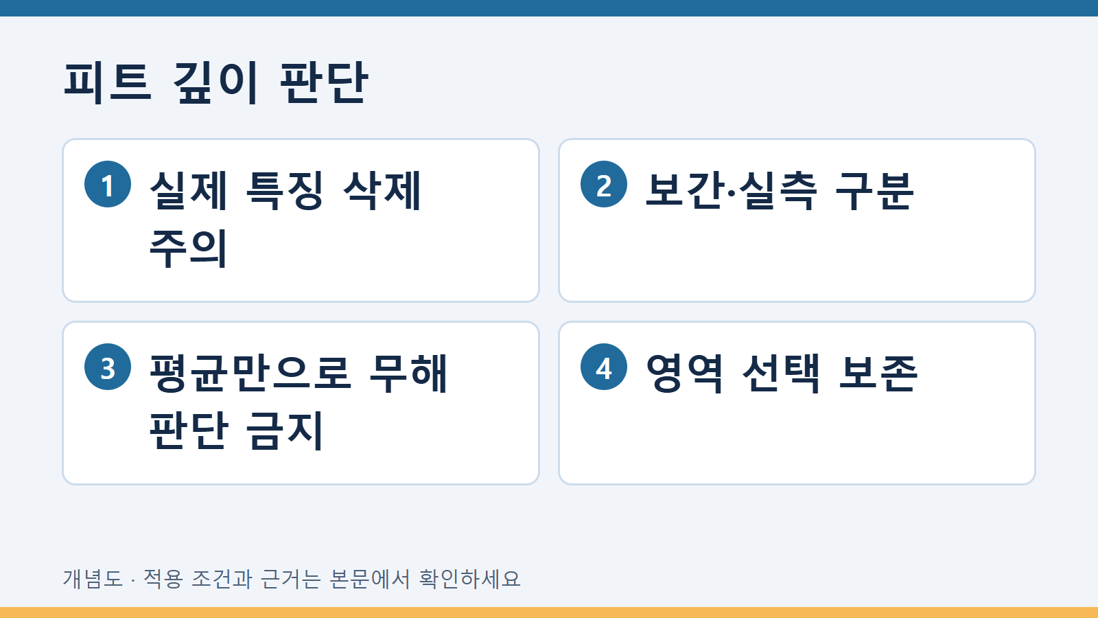 피트 깊이 판단